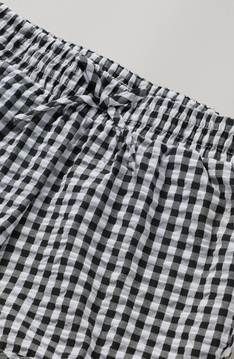 Nordstrom Kids' Gingham Seersucker Shorts, Alternate, color, Black Gingham