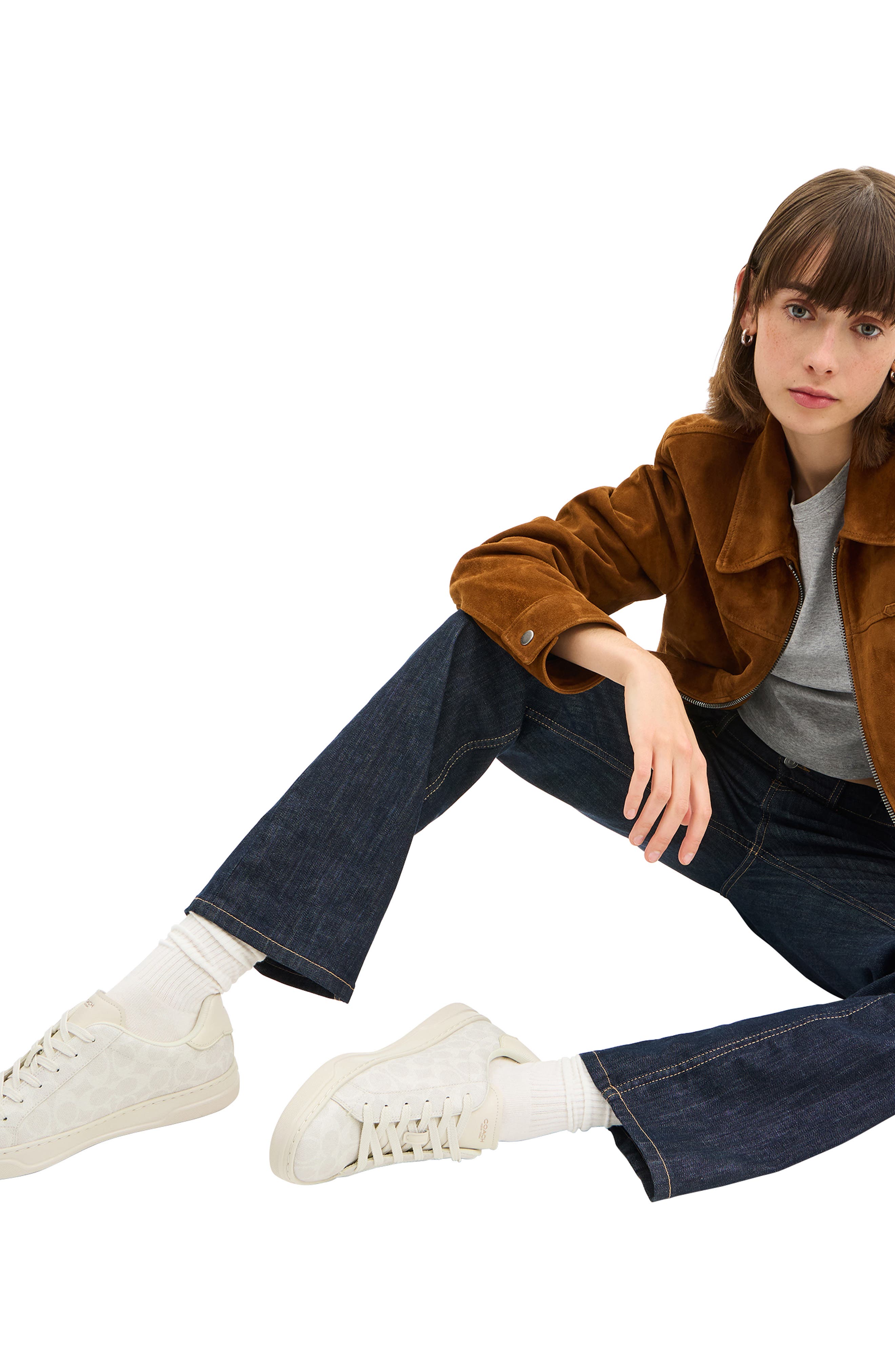 COACH High Line Signature Sneaker, Alternate, color, Off White