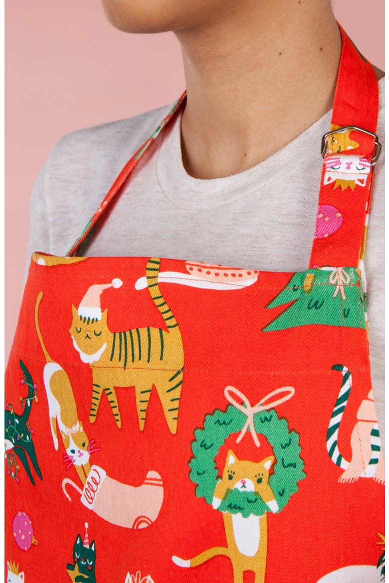Let it Meow Cotton Apron, Alternate, color, LET IT MEOW