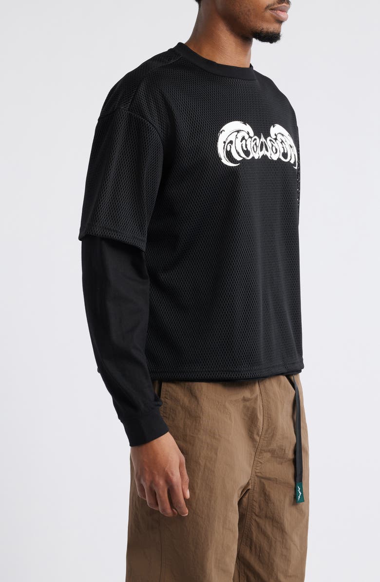 Afield Out Mesh Jersey Top, Alternate, color, Black