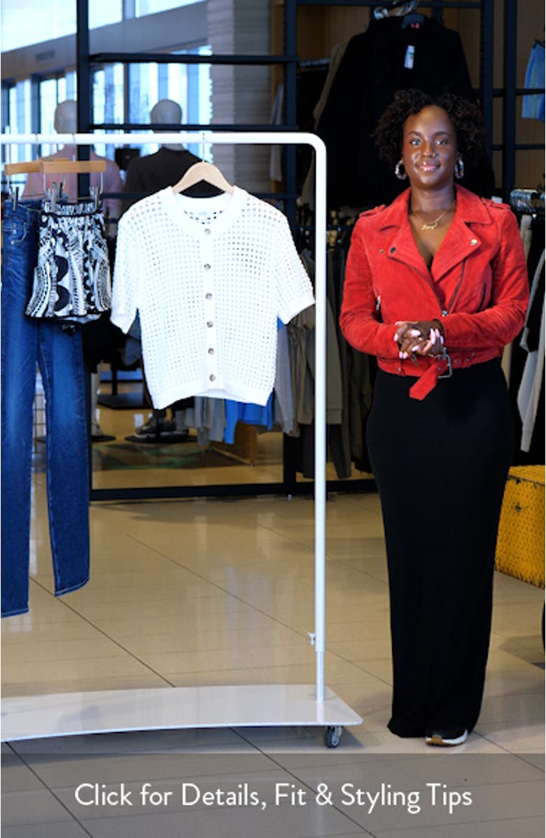 Open Stitch Short Sleeve Cardigan, sales video thumbnail