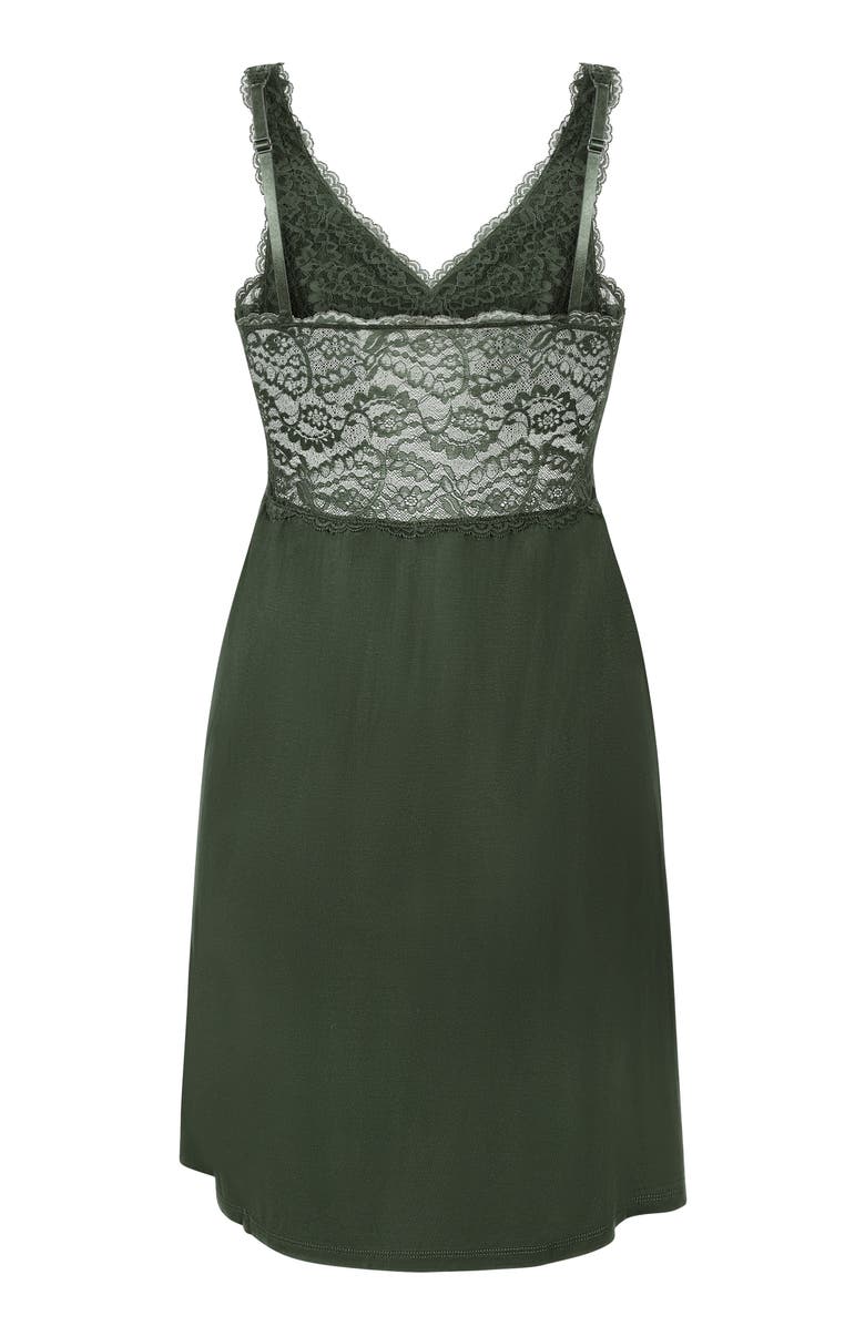 Hunkemöller Nora Lace Slip Dress, Alternate, color, Green