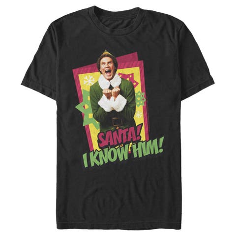 Men's Elf Santa I Know Him Quote  Graphic T-Shirt