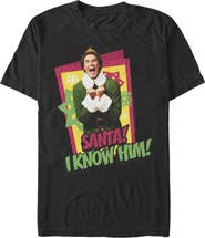 Elf Men's Elf Santa I Know Him Quote Graphic Tee