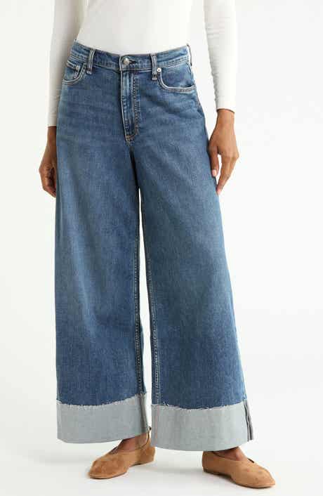 Sofie High Waist Cuffed Wide Leg Jeans