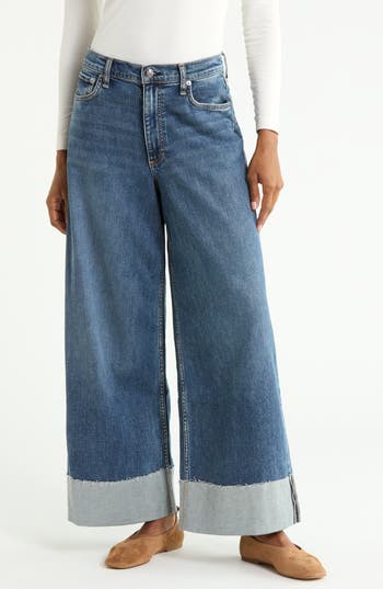 rag & bone Sofie High Waist Cuffed Wide Leg Jeans in Lee at Nordstrom Rack, Size 23