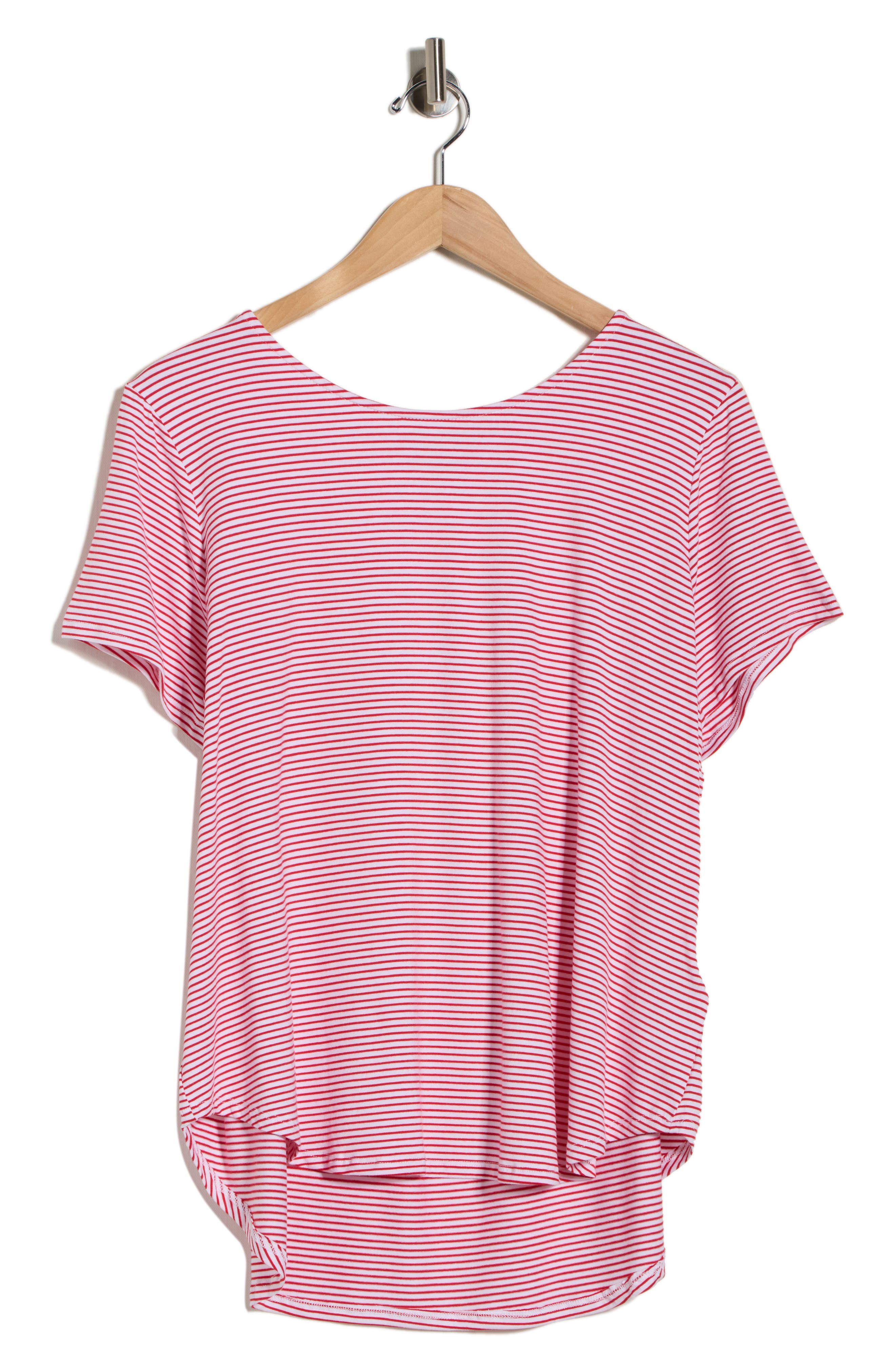 PHILOSOPHY REPUBLIC CLOTHING Stripe High-Low T-Shirt