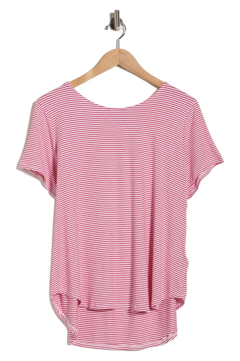 Stripe High-Low T-Shirt, Alternate, color, RED/ WHITE