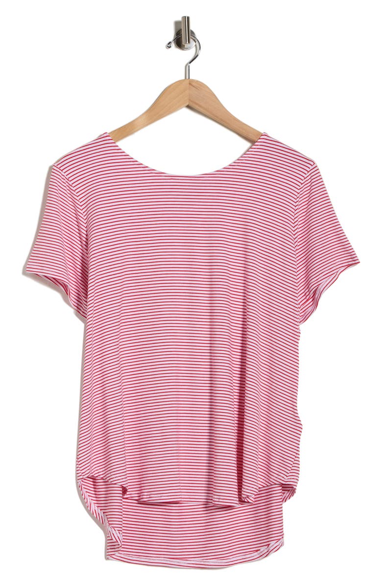 PHILOSOPHY REPUBLIC CLOTHING Stripe High-Low T-Shirt, Alternate, color, Red/ White