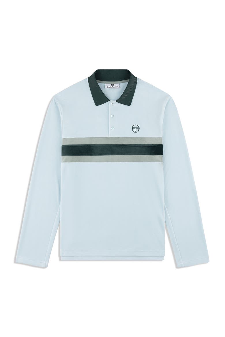 Banda Velour Polo, Alternate, color, BABY BLUE