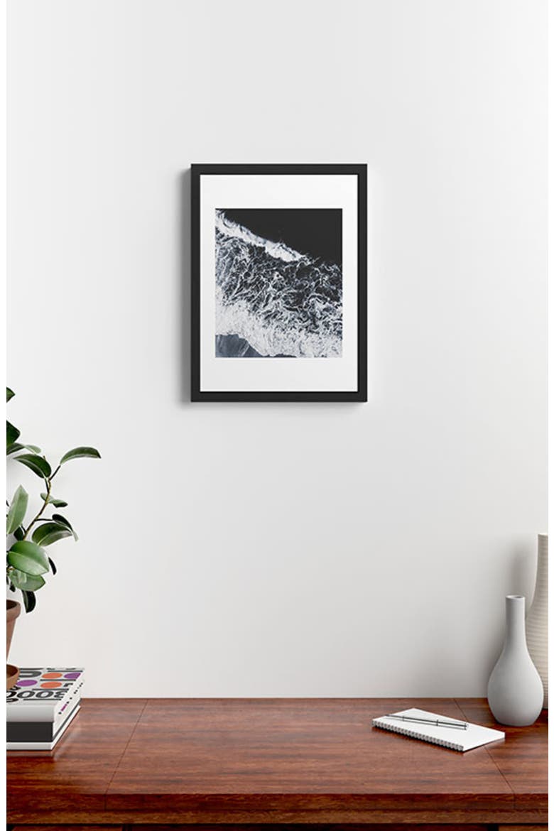 Sea Lace Framed Wall Art, Alternate, color, BLACK