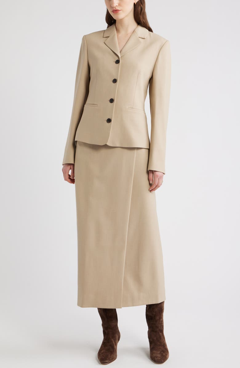 Nordstrom Wrap Midi Skirt, Alternate, color, Beige Humus