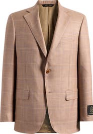 Heritage Gold Vicuna Plaid Wool & Silk Blend Sport Coat