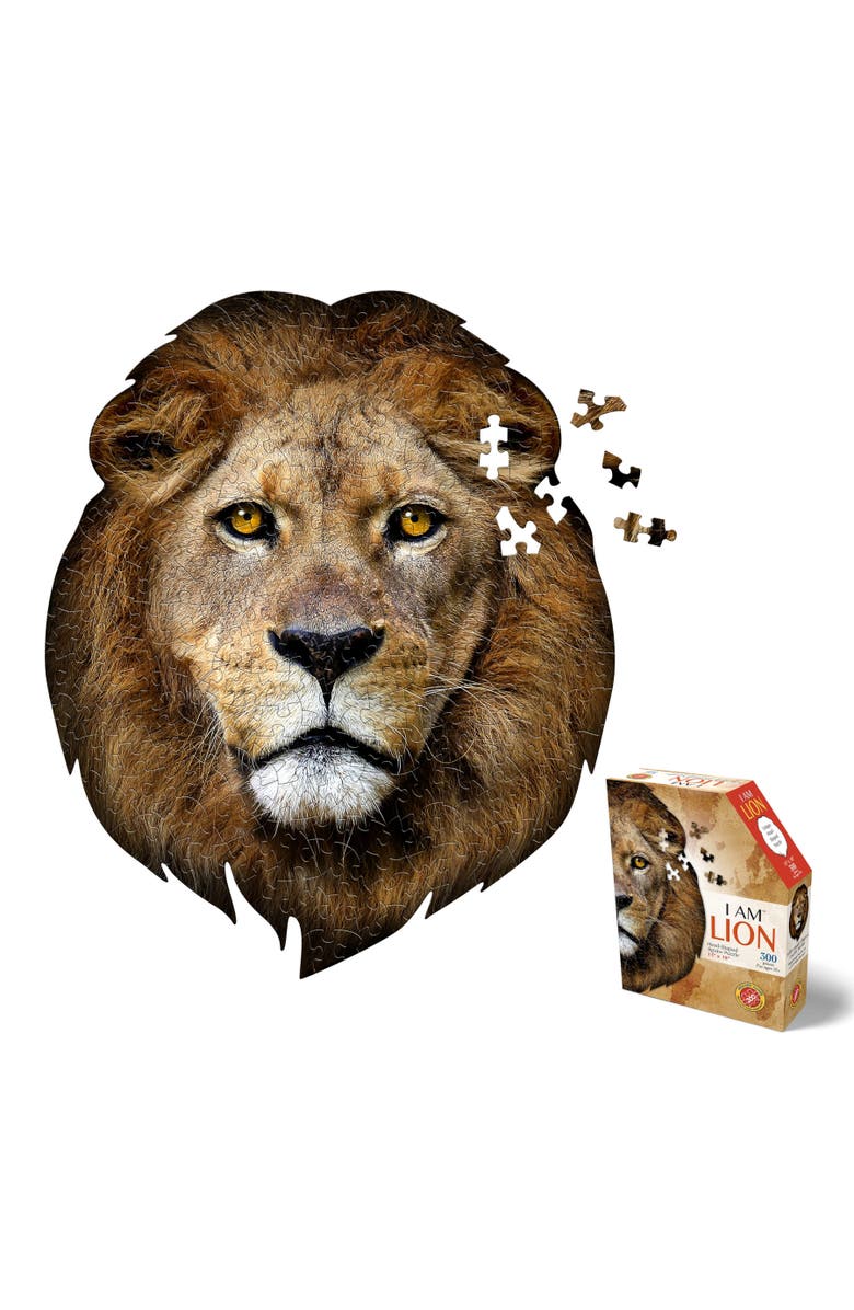 Madd Capp I Am Lion 300 Pieces Animal Shaped Jigsaw Puzzle, Alternate, color, Multicolored