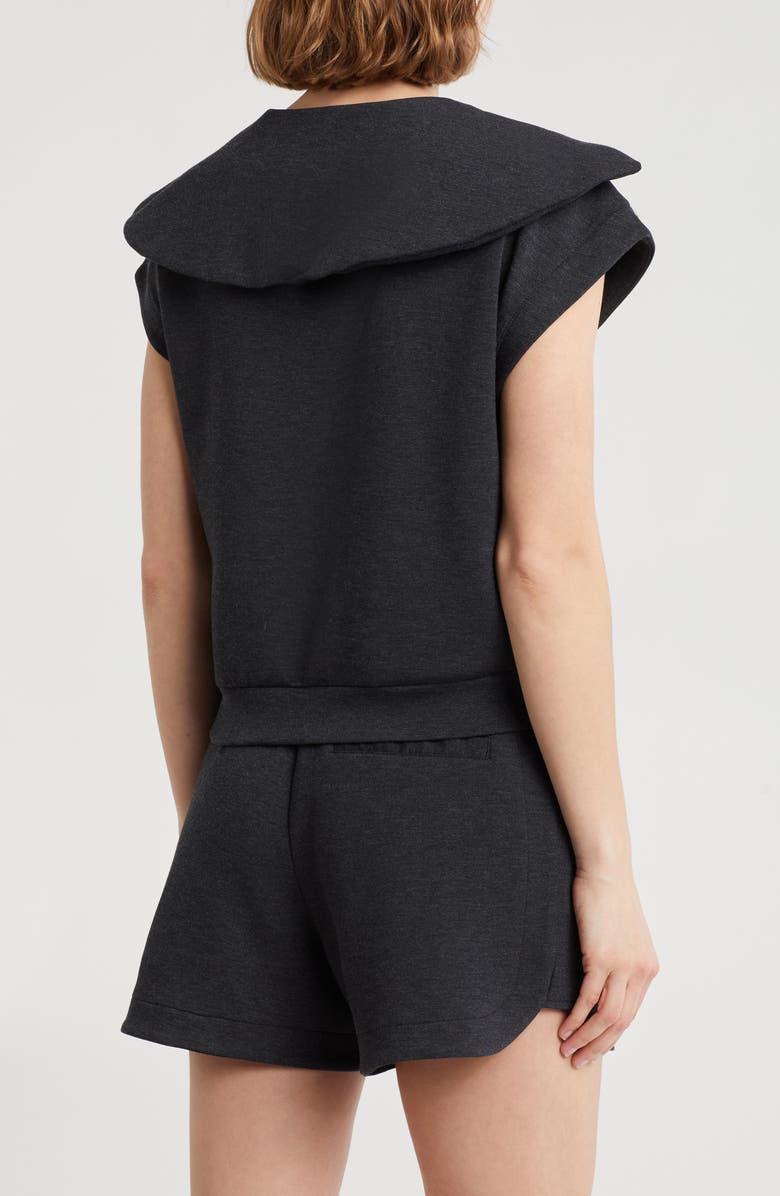 90 DEGREE BY REFLEX Monaco Scuba Knit Half Zip Pullover, Alternate, color, Heather Black