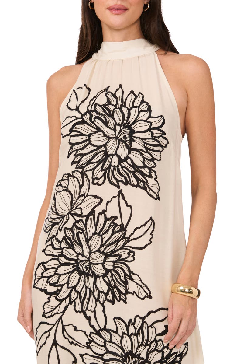 Vince Camuto Placed Floral Challis Maxi Dress, Alternate, color,