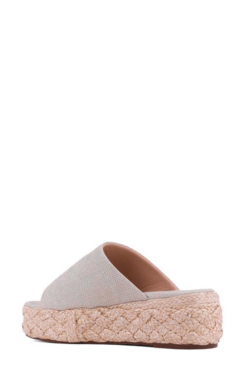 Shushop Lizzie Jute Platform Slide Sandal In White