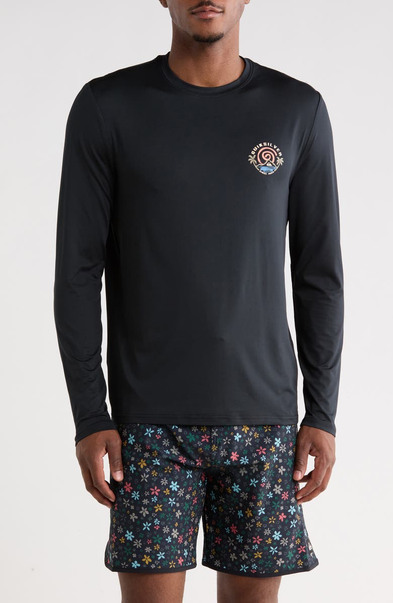 Quiksilver Endless Long Sleeve Graphic Sun T-Shirt, Main, color, Black