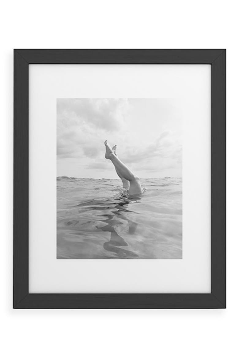 Ocean Dive Framed Art Print, Main, color, BLACK FRAME 18X24