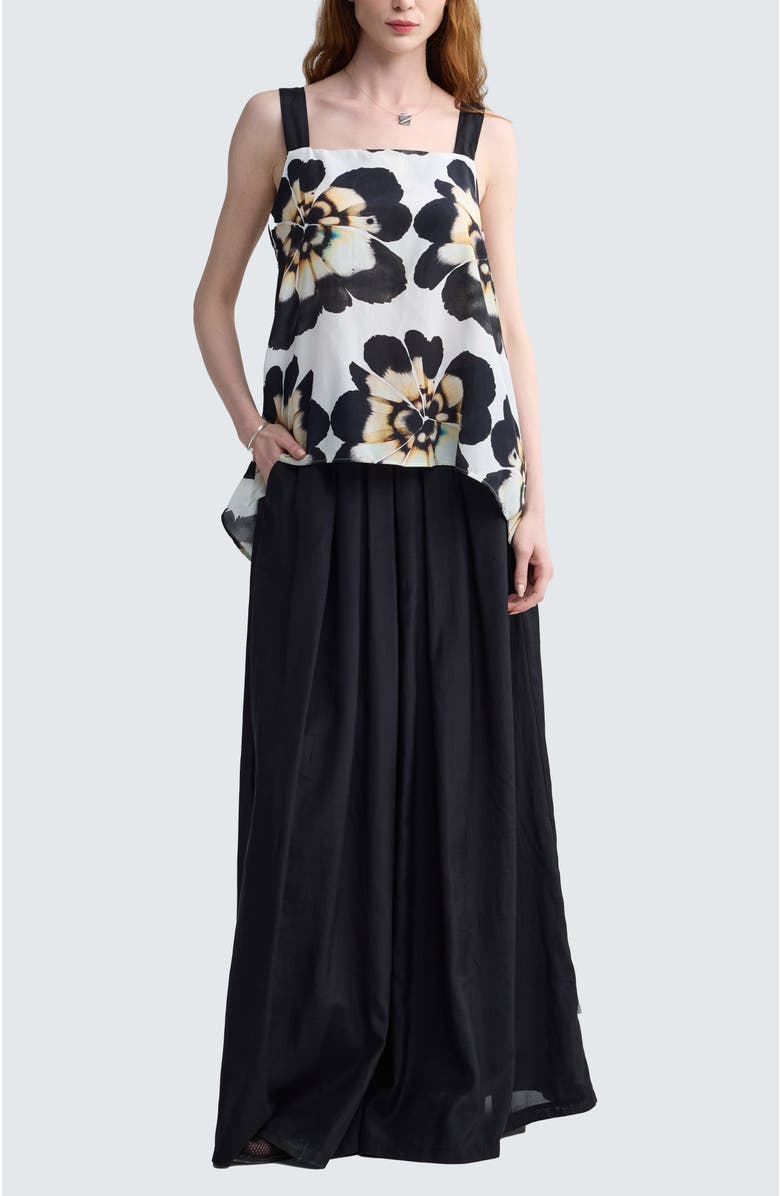 LUUKAA Auralie Wide-Leg Fluid Pants, Alternate, color, Black