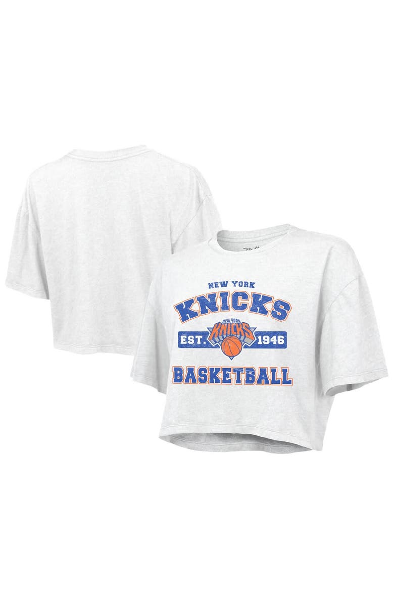 Majestic Threads Women's Majestic Threads  White New York Knicks Boxy Crop Top, Main, color, White