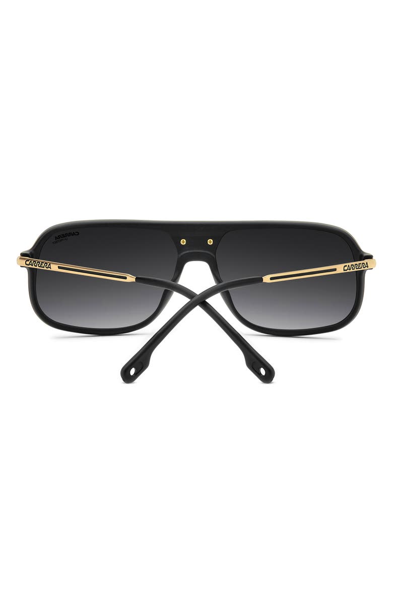 Carrera Eyewear C Sport 62mm Oversize Rectangular Sunglasses, Alternate, color, Matte Black Gold/ Dark Grey Sf