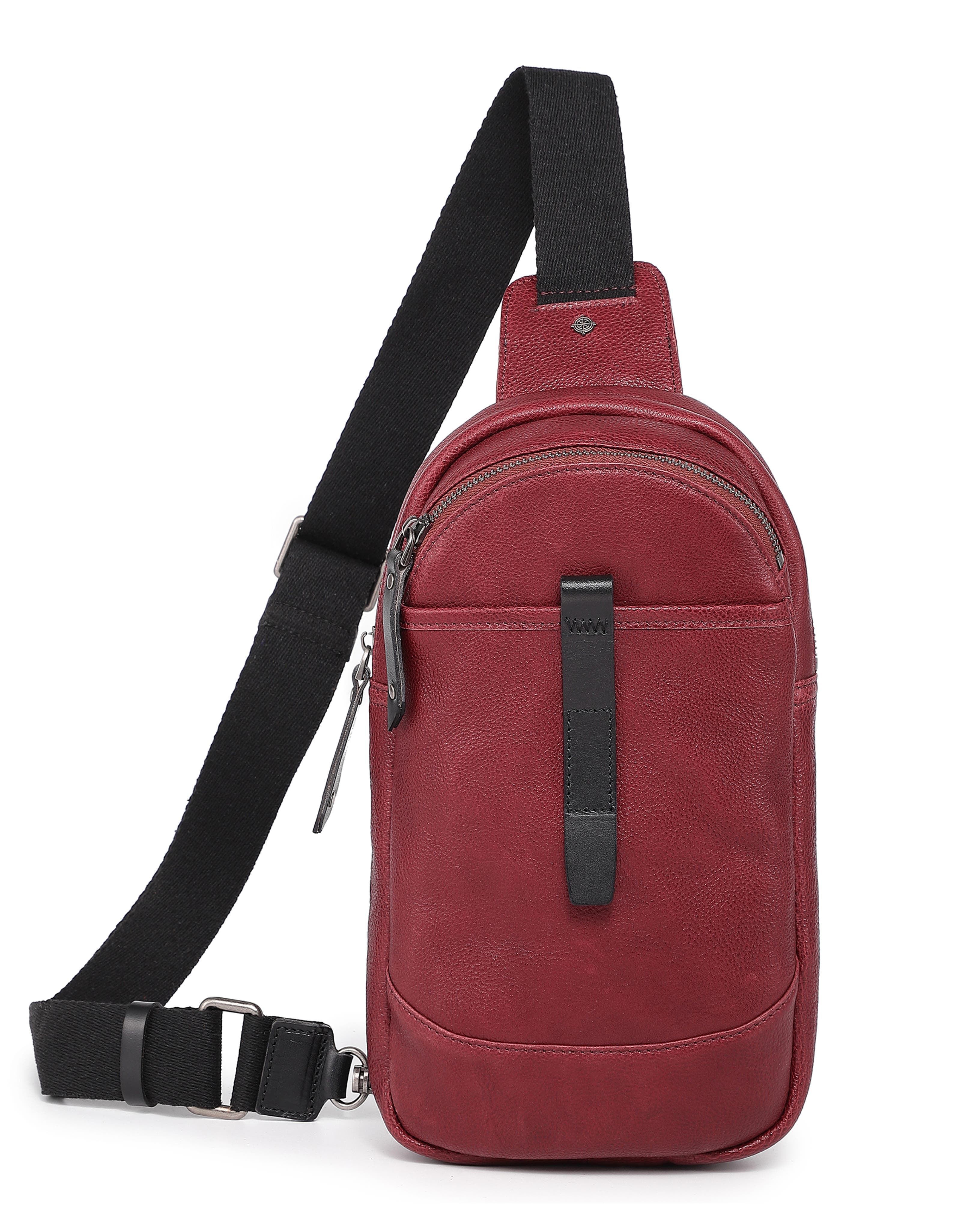 Fern Genuine Leather Compact Crossbody Sling Bag, Main, color, Burgundy