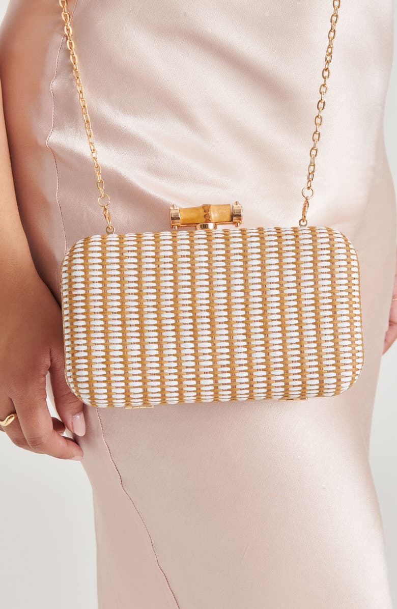 Dolce Vita Symi Raffia Convertible Clutch, Alternate, color,