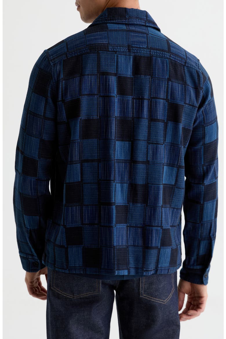 Louis Patchwork Cotton Camp Shirt, Alternate, color, COBALT CLUB