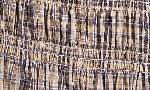 Next Smocked Gingham Cotton Button-up Shirt In Multi