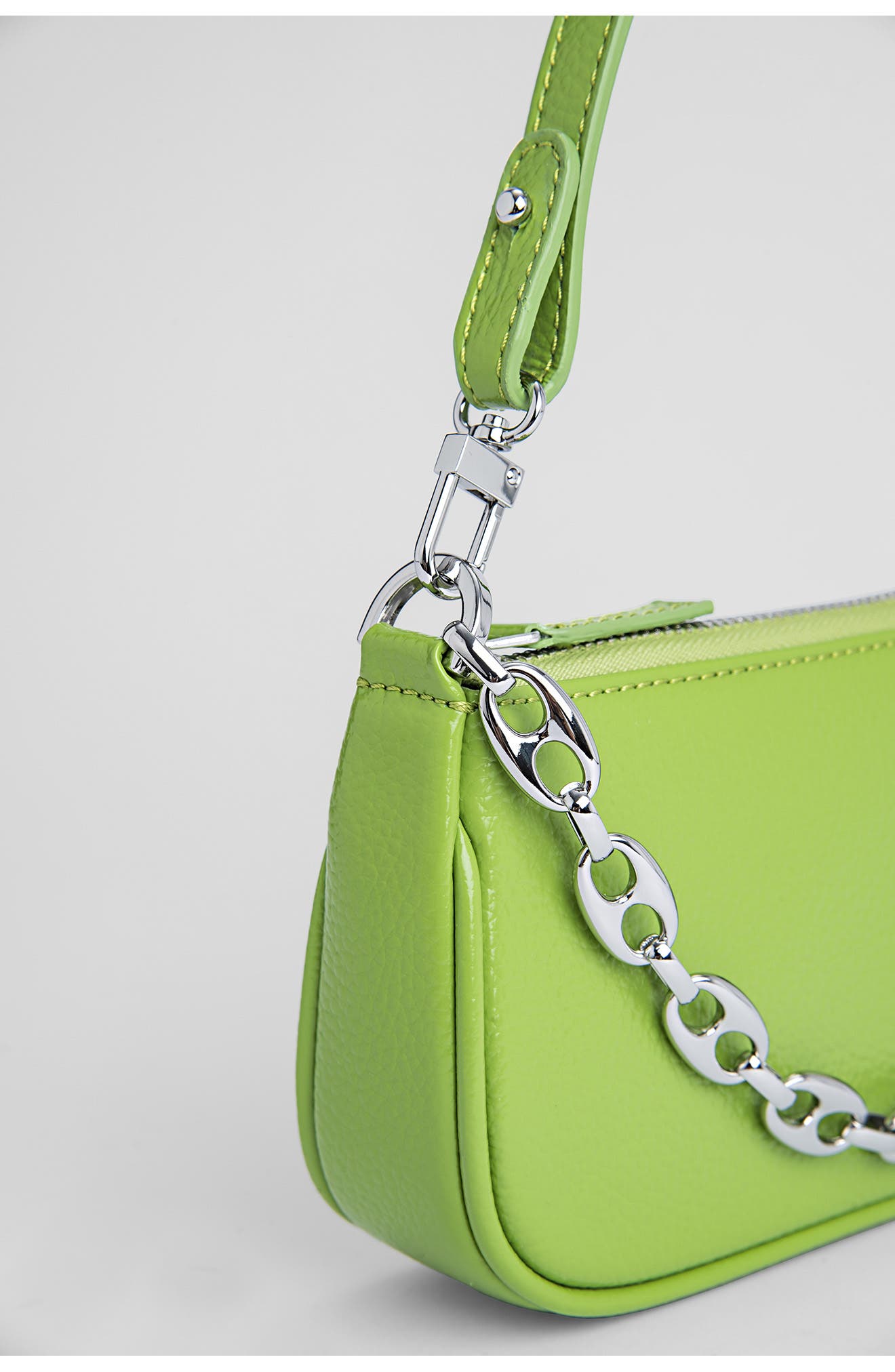 Mini Rachel Leather Shoulder Bag, Alternate, color, PISTACHIO