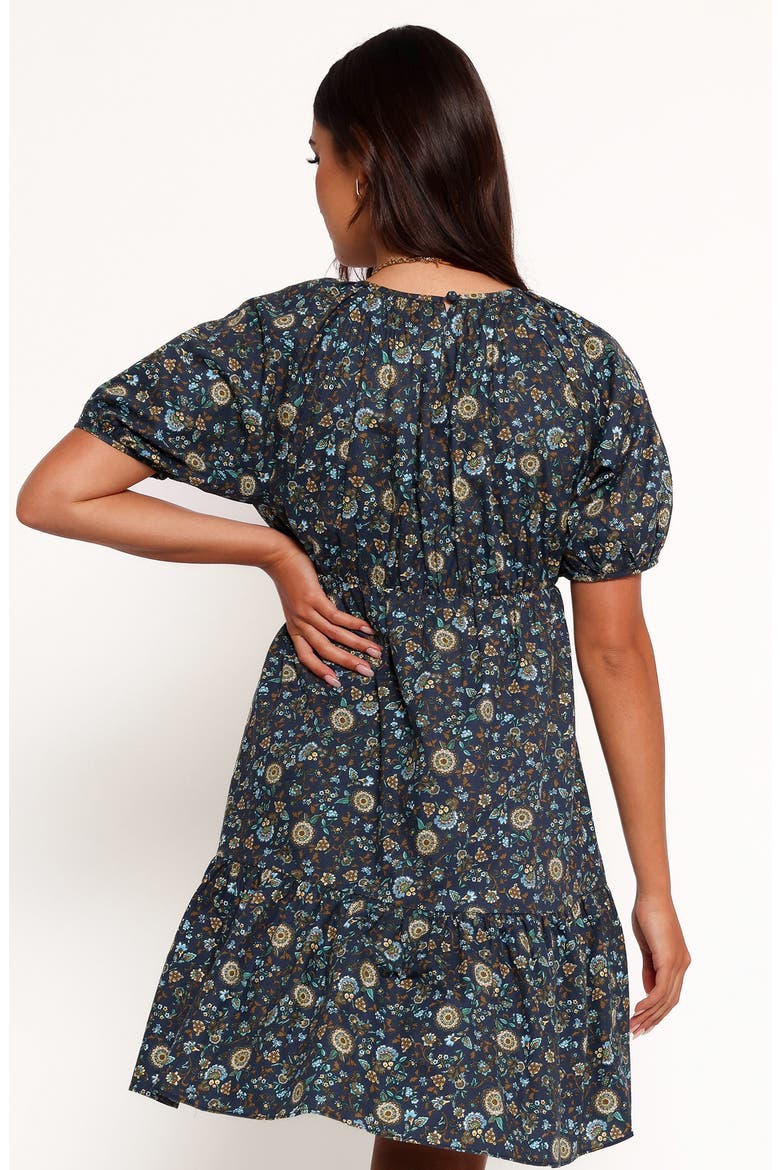 Tasmin Floral Short Sleeve Cotton Dress, Alternate, color, BLUE FLORAL
