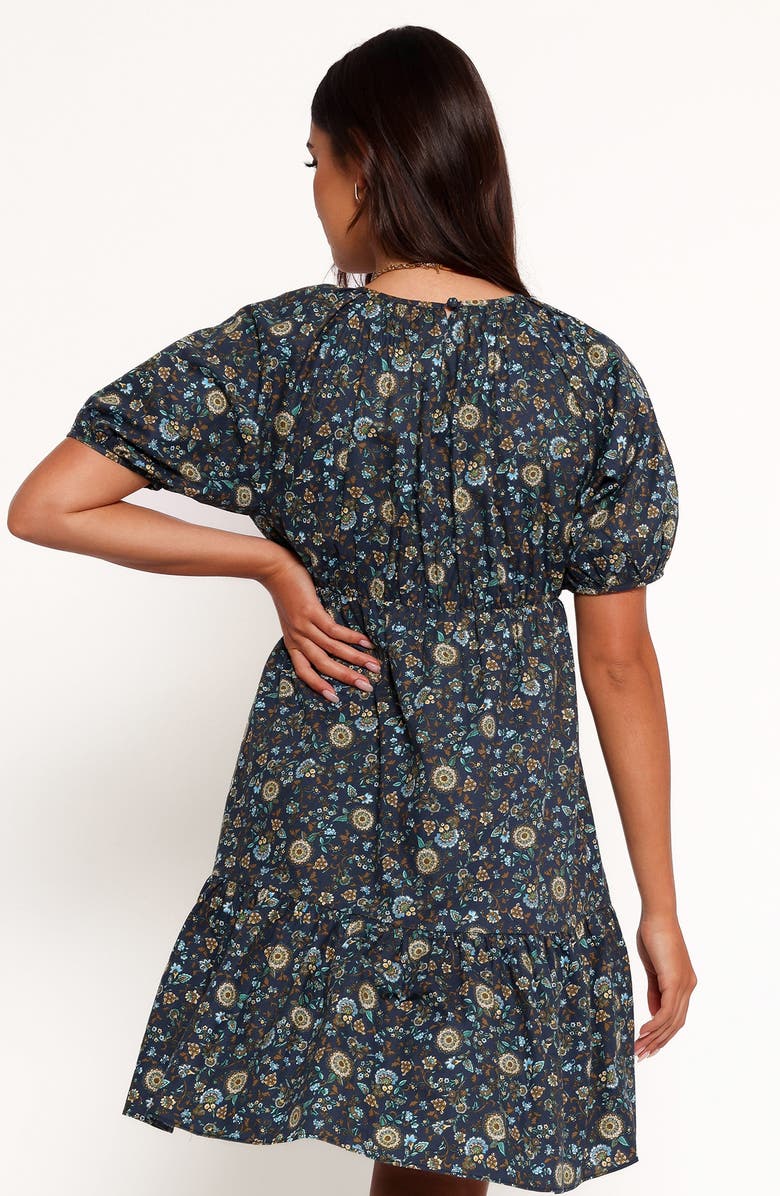 Petal & Pup Tasmin Floral Short Sleeve Cotton Dress, Alternate, color, Blue Floral