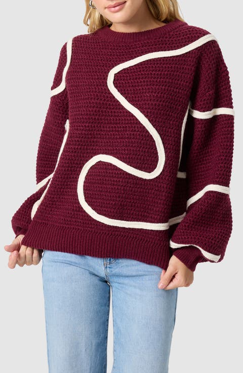 Abstract Appliqué Sweater