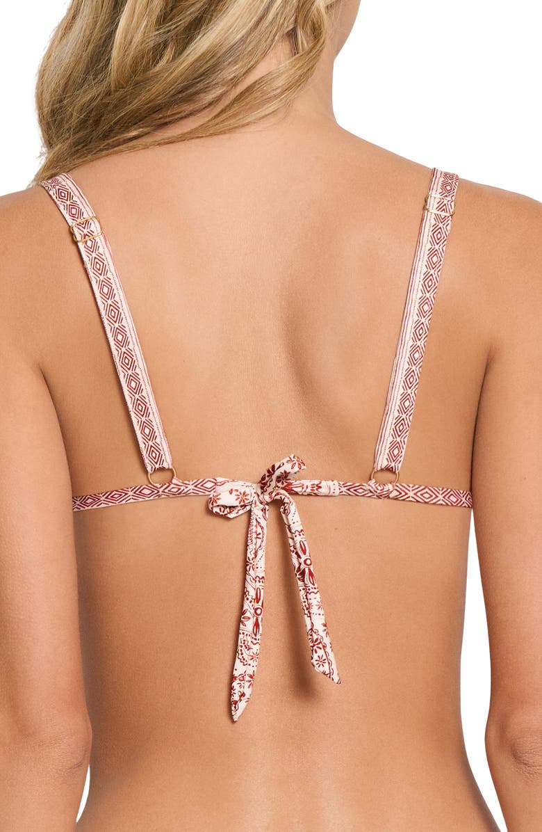 Cosita Linda Triangle Bikini Top, Alternate, color, Chili