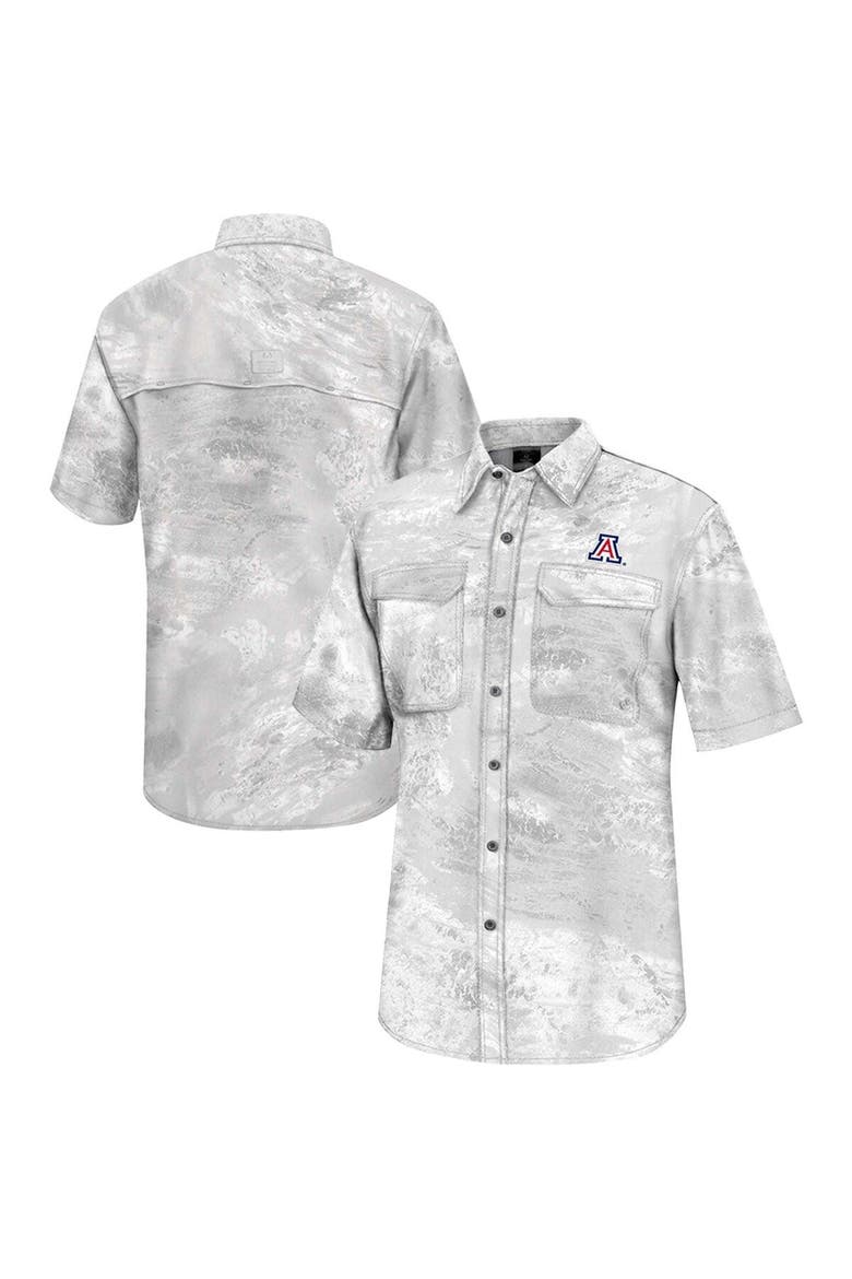 Men's Colosseum  White Arizona Wildcats Realtree Aspect Charter Full-Button Fishing Shirt, Main, color, White