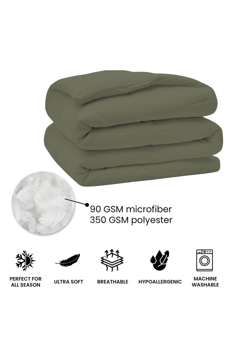 Luxury Home Microfiber Alternative Plush Comforter, Alternate, color, Sage