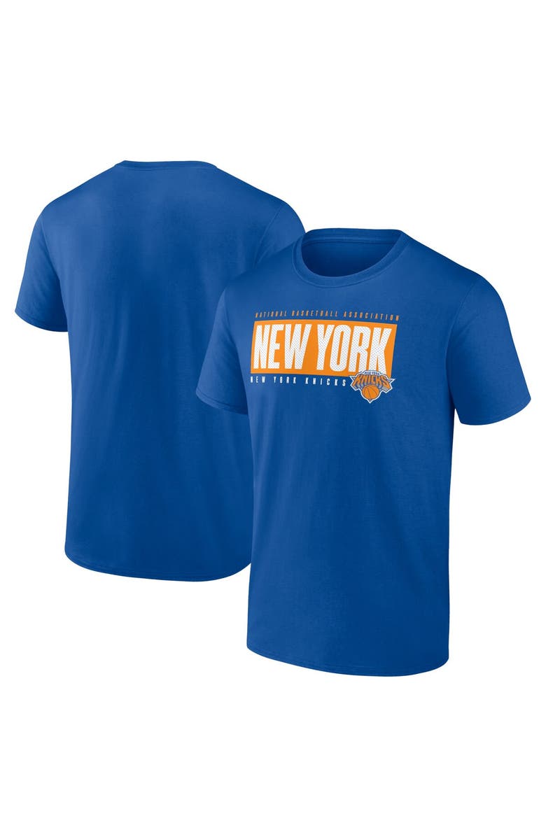 FANATICS Men's Fanatics Branded Royal New York Knicks Box Out T-Shirt, Main, color,
