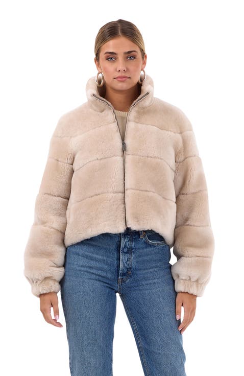 Shearling Lamb Horizontal Zip Jacket