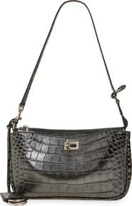 Balenciaga Rodeo Sling Croc Embossed Leather Pouchette