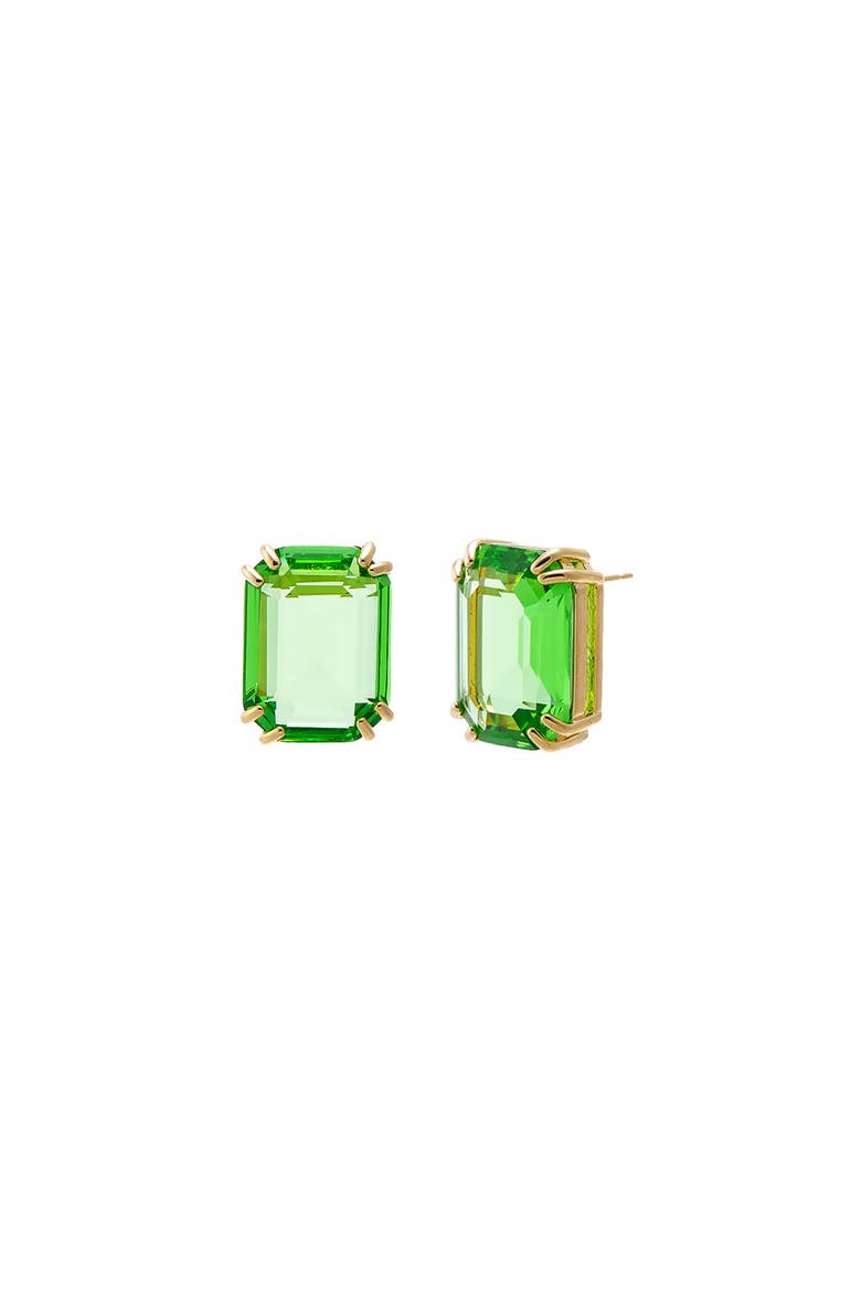 Colored Large Emerald Stud Earring, Main, color, Light Green