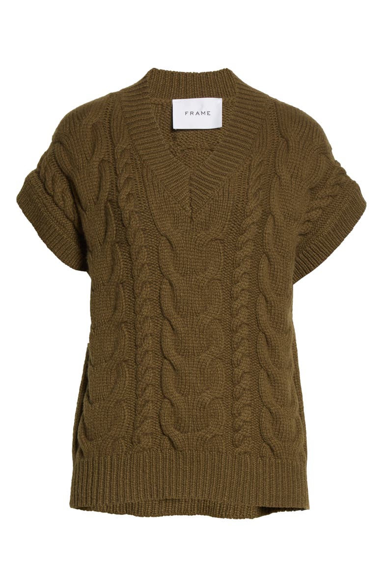 FRAME Cable V-Neck Sweater, Alternate, color, 
