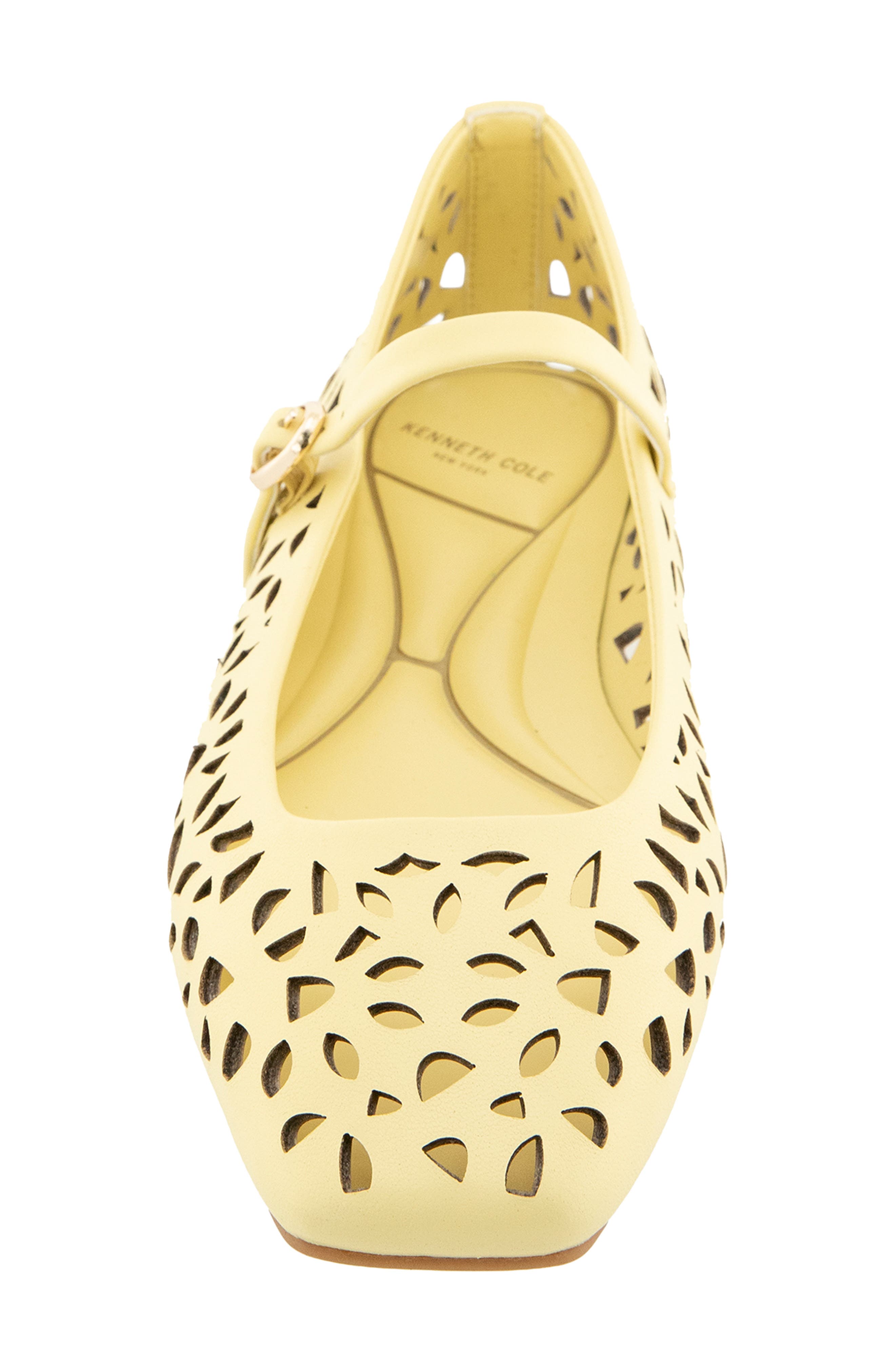 Kenneth Cole Jasper Perforated Mary Jane Flat, Alternate, color, Butter Yellow