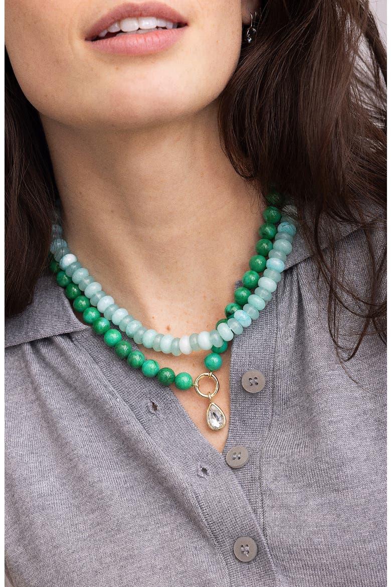Janette Beaded Pendant Necklace, Alternate, color, GREEN