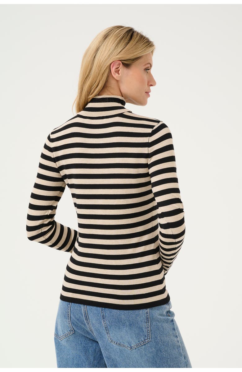 Kaffe KAlizza Rollneck Slim Fit Pullover, Alternate, color, Feather Grey Mel./Black