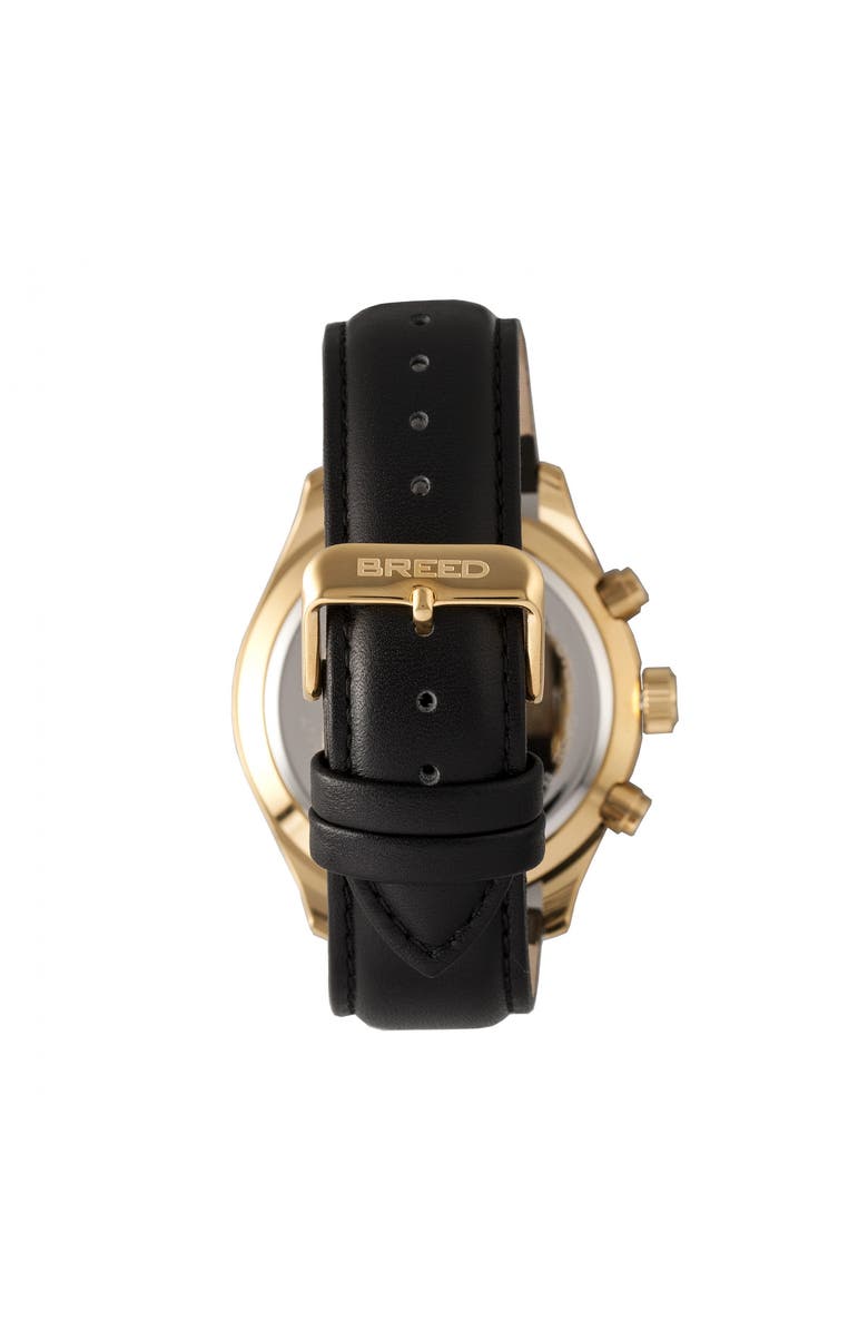 BREED Maverick Chronograph Leather-Band Watch w/Date, Alternate, color, 