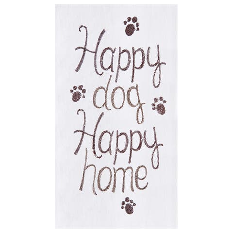 Happy Dog Flour Sack Cotton Kitchen Towel