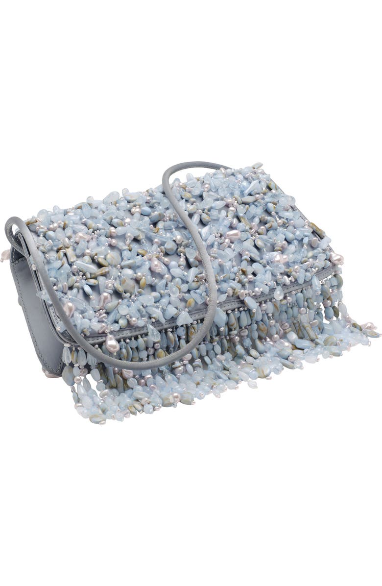 Cult Gaia Idalia Embellished Satin Shoulder Bag, Alternate, color, Coastal