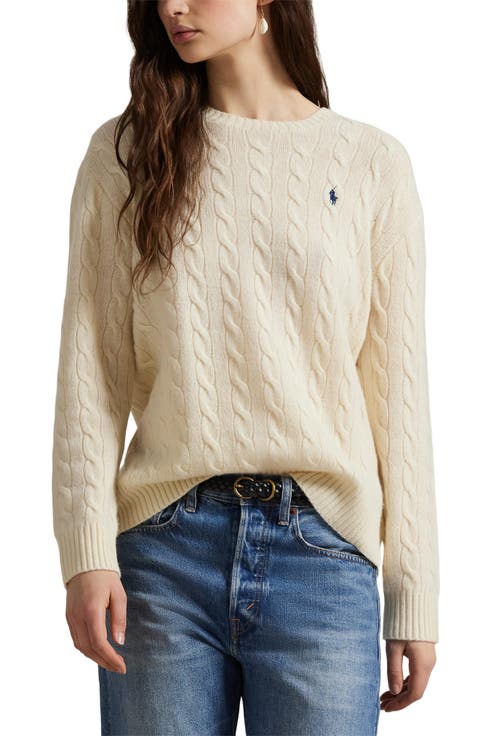 Cable Wool & Cashmere Crewneck Sweater