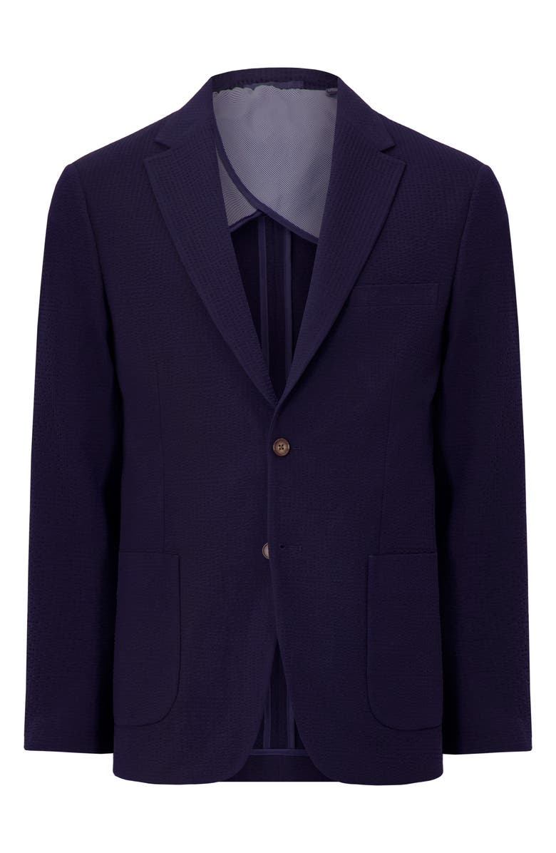 Victor Emmanuel Textured Stretch Seersucker Sport Coat, Alternate, color, Navy